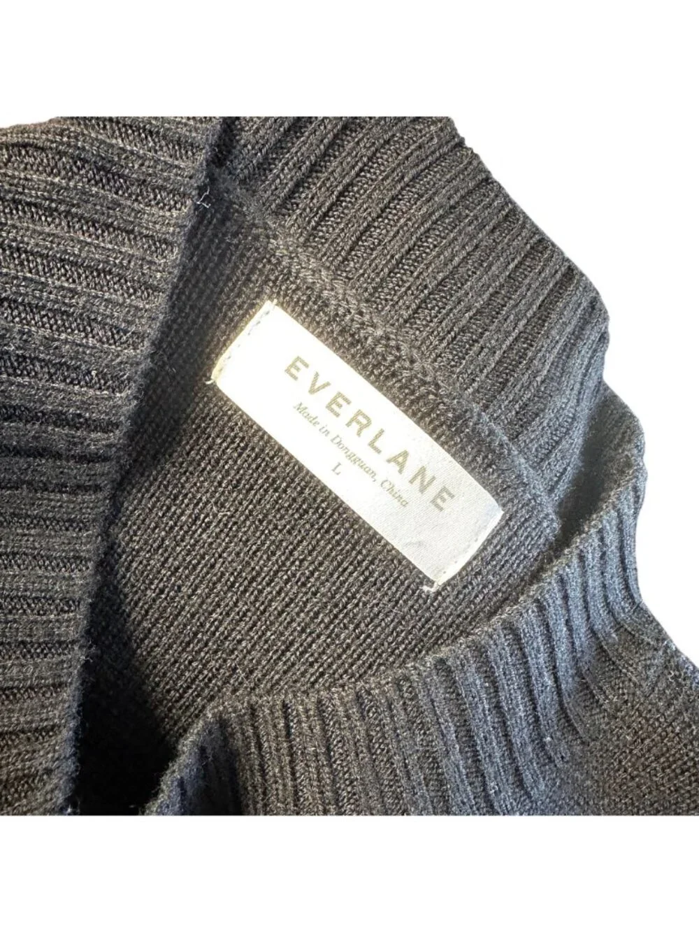 Everlane Wool Blend Navy Striped Crewneck Sweater Minimalist Old Money Sz L